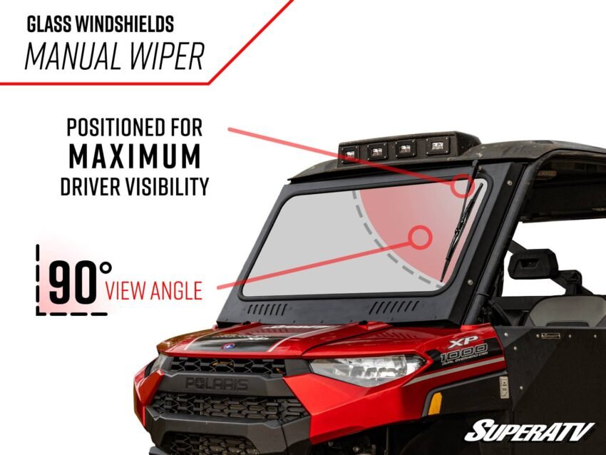 Polaris Ranger XP Kinetic Glass Windshield | UTV Accessories - Free shipping