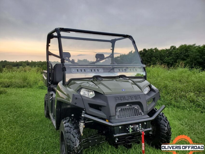 Polaris Ranger Full-Size 570 3-Passenger - 2 Pc Windshield w/Hard Coat, Clamp, and Vent Options
