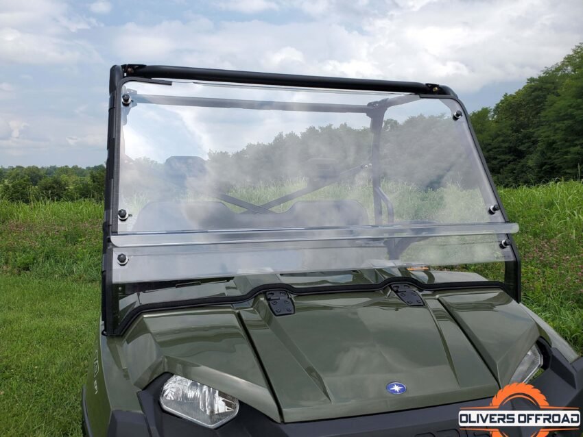Polaris Ranger Full-Size 570 3-Passenger - 2 Pc Windshield w/Hard Coat, Clamp, and Vent Options - Image 2