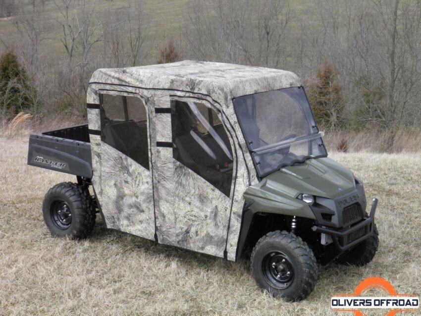 Polaris Ranger Crew 570 Mid Size - 4 Passenger - CAMO Full Cab Enclosure for Hard Windshield - Image 3