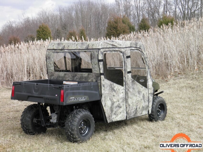Polaris Ranger Crew 570 Mid Size - 4 Passenger - CAMO Full Cab Enclosure for Hard Windshield - Image 4